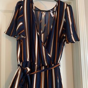 Striped one piece pant suit
